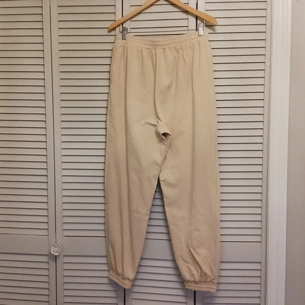 SUPERDOWN French Terry Joggers, Light Yellow/cream, Size L - Picture 5 of 11